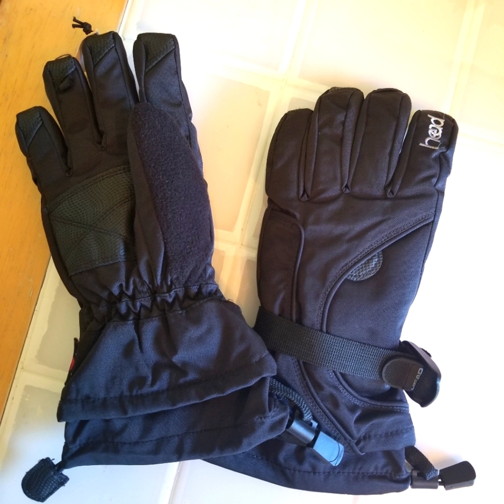 Head Black Medium Gloves 100% Polyester Ages 6-10